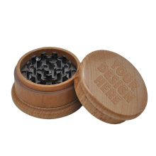 Starbuss 2.5 Inches 3-piece Wood Tobacco Grinder Solid Wooden Herb Grinder Crusher With Zinc Alloy Teeth Smoking Accessories